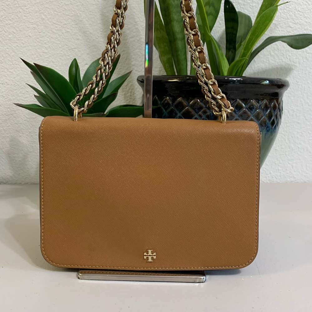 Tory Burch Tan Gold Crossbody Bag